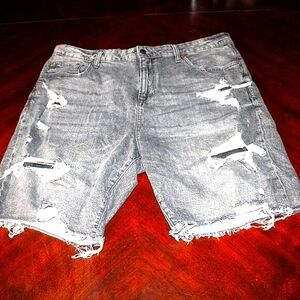 Aeropostale Thrashed Denim Shorts - Size 38 | Distressed | Streetwear